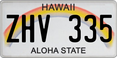 HI license plate ZHV335