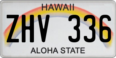 HI license plate ZHV336