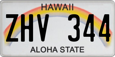 HI license plate ZHV344