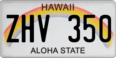 HI license plate ZHV350