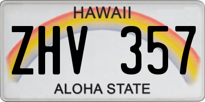 HI license plate ZHV357