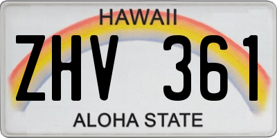 HI license plate ZHV361