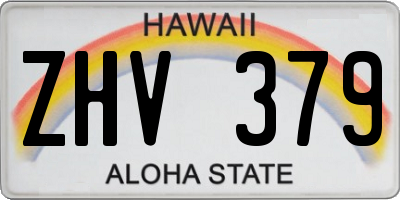 HI license plate ZHV379