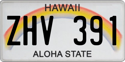 HI license plate ZHV391