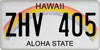 HI license plate ZHV405