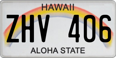 HI license plate ZHV406