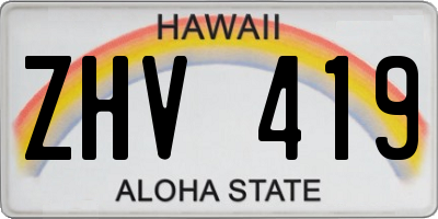 HI license plate ZHV419