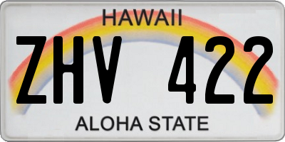 HI license plate ZHV422