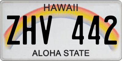 HI license plate ZHV442