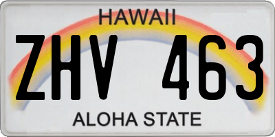 HI license plate ZHV463