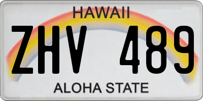 HI license plate ZHV489