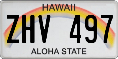 HI license plate ZHV497