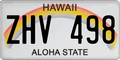 HI license plate ZHV498