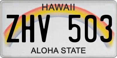 HI license plate ZHV503