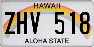 HI license plate ZHV518