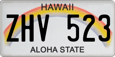 HI license plate ZHV523