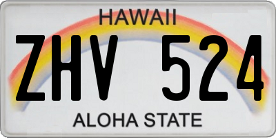 HI license plate ZHV524
