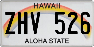 HI license plate ZHV526