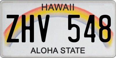 HI license plate ZHV548