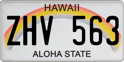 HI license plate ZHV563