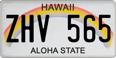 HI license plate ZHV565