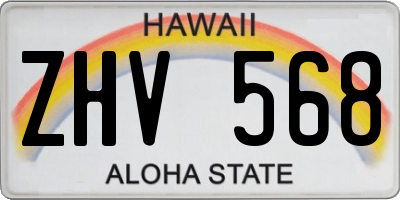 HI license plate ZHV568