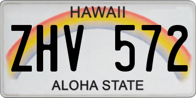 HI license plate ZHV572