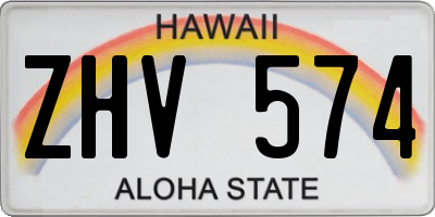 HI license plate ZHV574