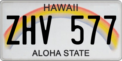 HI license plate ZHV577