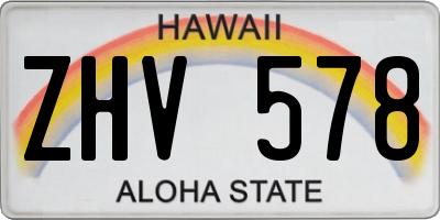 HI license plate ZHV578