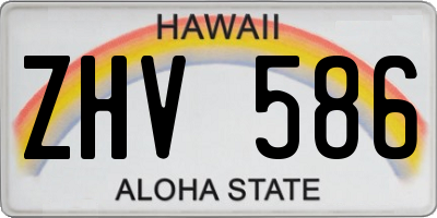HI license plate ZHV586