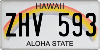 HI license plate ZHV593