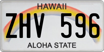 HI license plate ZHV596