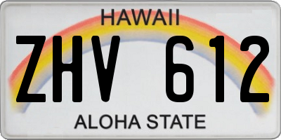 HI license plate ZHV612