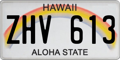 HI license plate ZHV613