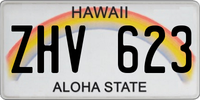 HI license plate ZHV623