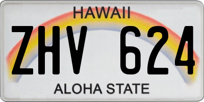 HI license plate ZHV624