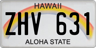 HI license plate ZHV631