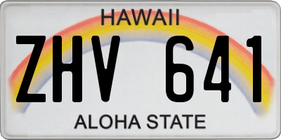 HI license plate ZHV641