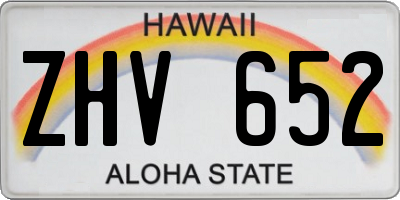 HI license plate ZHV652
