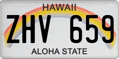 HI license plate ZHV659