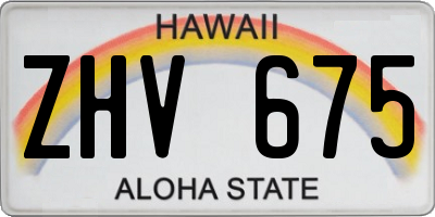 HI license plate ZHV675