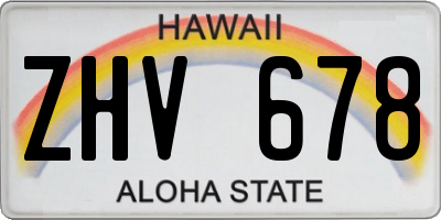 HI license plate ZHV678