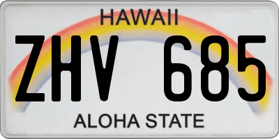 HI license plate ZHV685