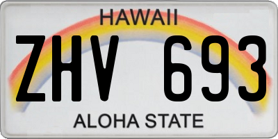 HI license plate ZHV693