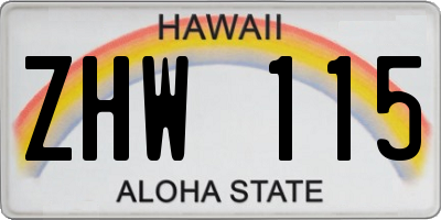HI license plate ZHW115