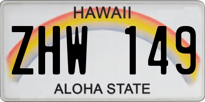 HI license plate ZHW149