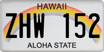 HI license plate ZHW152