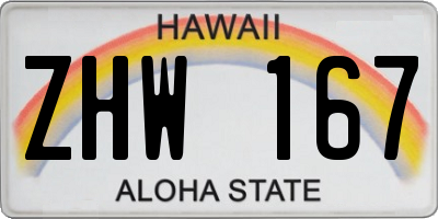 HI license plate ZHW167