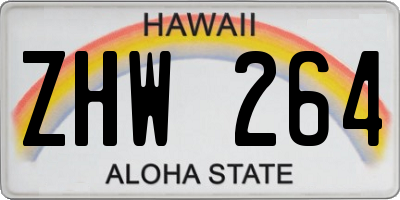 HI license plate ZHW264
